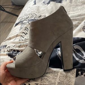 Grey heel boots